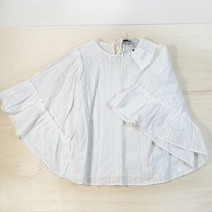 NWT -‎ English Factory White Blouse 100% Cotton Bat Wing Top size XS